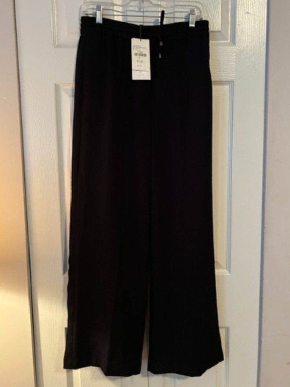 NWT Size M KAFFE Black Wide Leg Pull On Crease Resistant Pants